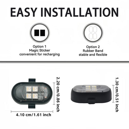 RGB Car Interior Lights with Wireless Remote, Larger Battery & Brighter LED, Type-C Fast Charging, Multi-Mode for Motorcycle