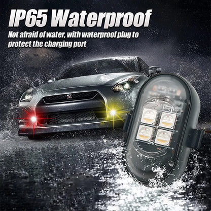 RGB Car Interior Lights with Wireless Remote, Larger Battery & Brighter LED, Type-C Fast Charging, Multi-Mode for Motorcycle